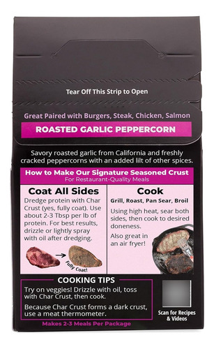 Char Crust Dry-rub, Ajo Asado Y Pimienta, 4 Oz/paquete De 6