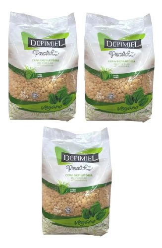 Depimiel Cera Depilatória Em Pérolas Vegana 1kg Kit 3un