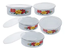 Comprar Ensaladeras Esmaltadas Apilables De 5 Piezas Para Servir Fre