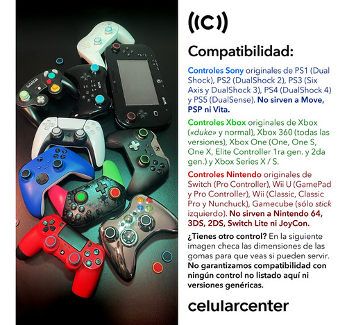 6 Gomas Fosforescente Para Ps5 Ps4 Xbox X S Joystick Silicón