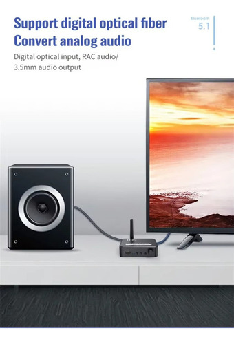 Receptor De Audio Bluetooth 5.1 Digital A Convertidor Aux De