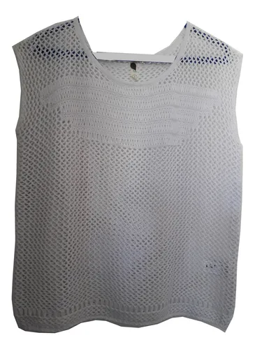 Blusa blanca tejida hotsell