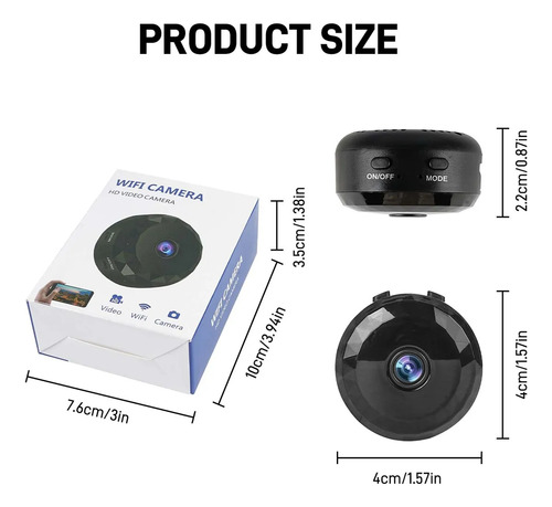 Mini Cámara Espía Full Hd 1080p Wifi Cámara De Seguridad Batería Recargable A9 Mini Cámara De Visión Nocturna