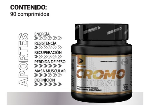 Imagen 2 de 7 de Picolinato De Cromo Body Advance
