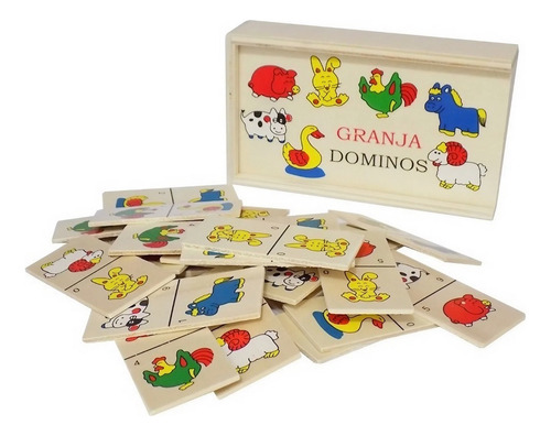 Juego Domino Didactico Infantil Madera Diseños Variados