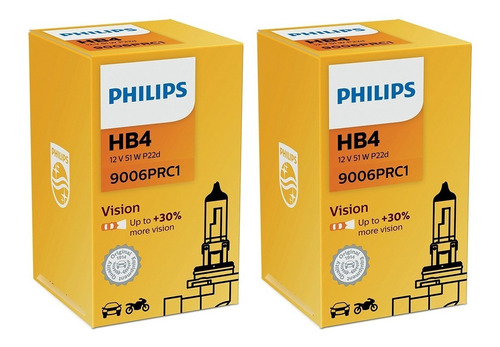 Kit 2 Lampara Philips Hb4 9006 12v 51w Halogena