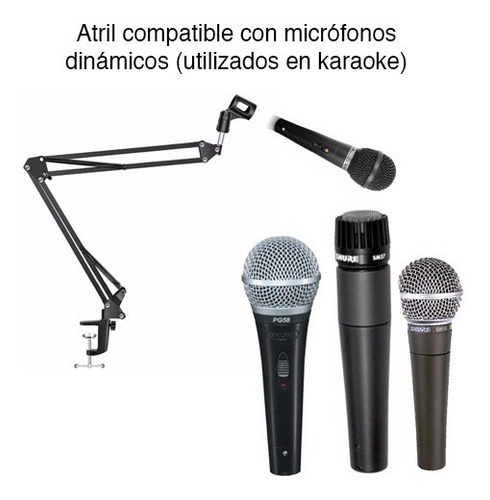 Atril Soporte Para Micrófono Ajustable Mesa Escritorio