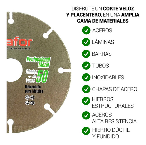 Disco Diamantado P/metal 4,5pulg115mm Diamond Aliafor Bs-4.5