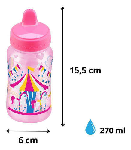 Copo Infantil Válvula Redutora Atóxico 270ml Petita - Rosa