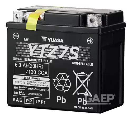 Batería Moto Yuasa YTZ7S 12V-6Ah