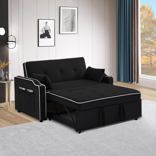 Sofá Cama Multifuncional De Terciopelo 3 En 1, Cama Extraíbl