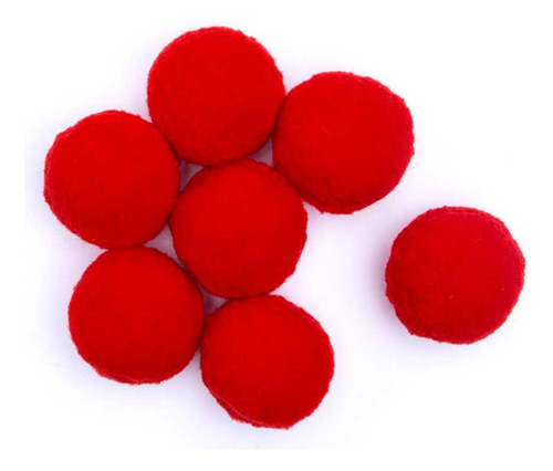 Pompom Solto Luli 10mm Pacote Com 100u Cor Vermelho 07