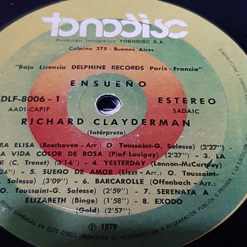 Sin Tapa Disco Richard Clayderman Ensueño Xy Cl0