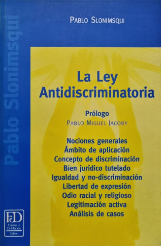 La Ley Antidiscriminatoria Pablo Slonimsqui