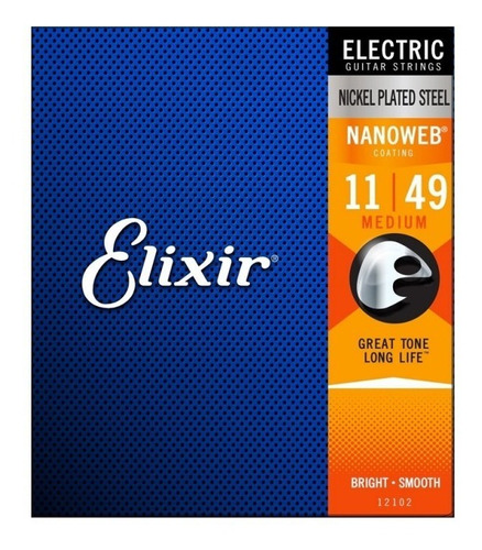 Encordoamento Elixir Guitarra 011 Nanoweb - Original Usa