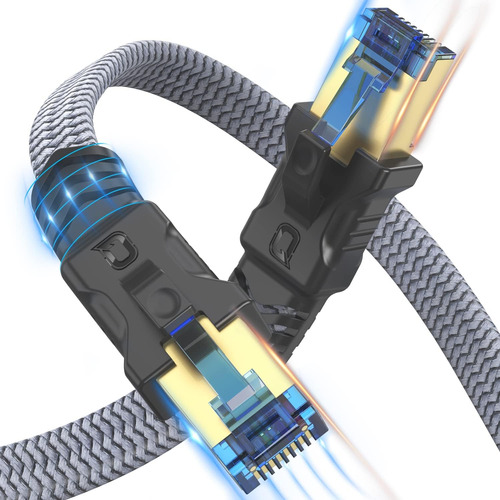 Cable Ethernet Cat 8 Paquete De 2 De 3 Pies, Cable De Red De