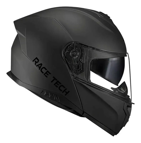 Capacete Race Tech Escamoteável Signal Monocolor Preto Fosco Tamanho 60