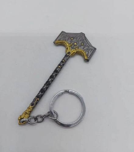 Llavero Espada Hacha Ragnarok De Metal - God Of War Plateado