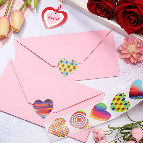500 Uds Pegatinas De Corazón Para Niños Pegatina 1 Pulgada