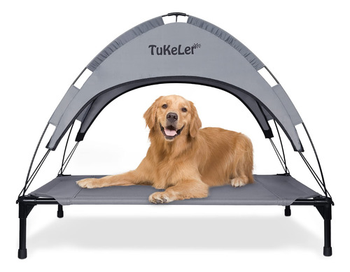 Tukeler Elevated Dog Bed With Canopyportable Cooling Out.