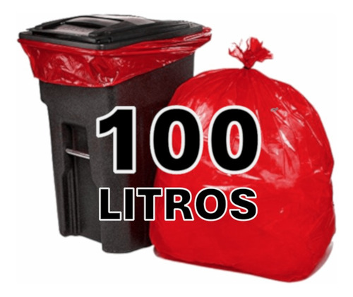 Saco De Lixo Vermelho 100 Litros 50un Reforçado
