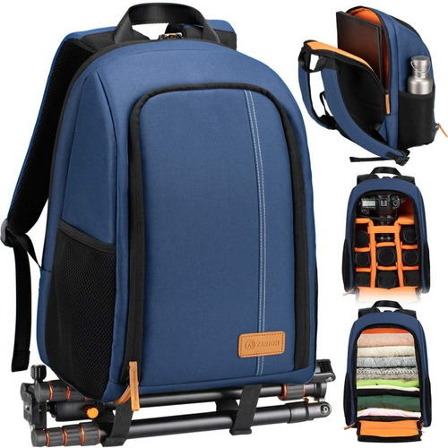 Backpack Tarion Para Dslr Y Laptop 15 Canon Nikon Azul