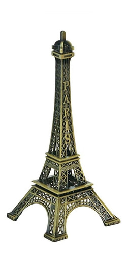 Torre Eiffel 8cm Alto Color Dorado Envejecido