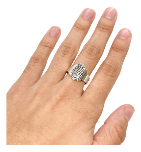 Anillo Escudo Equipo Fútbol Argentina Argentina Afa C - Grande Plata 925