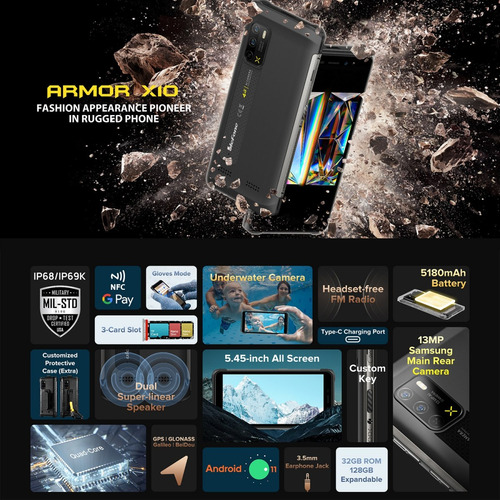Celular Armor X10 | Resiste Caidas, Agua Y Temperatura | 4g