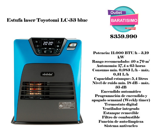 Estufa Laser Toyotomi Lc-33 Blue