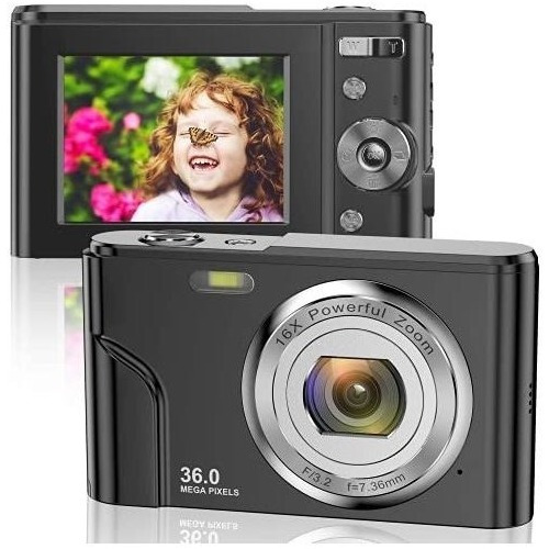 Camara Digital 1080p Fhd Con Lcd 36mp Recargable 16x Zoom