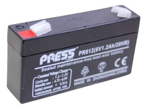 Bateria De Gel Recargable 6v 1.2a Marca Press X 2 Unidades