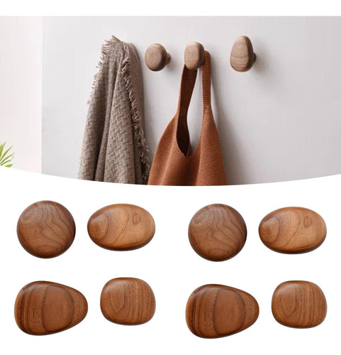 [ 8pcs Ganchos De Parede Pendurador Em Madeira Cabides