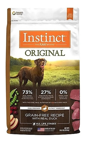 Imagen 1 de 1 de Alimento Instinct Original Para Perro Adulto Sabor Pato 9kg