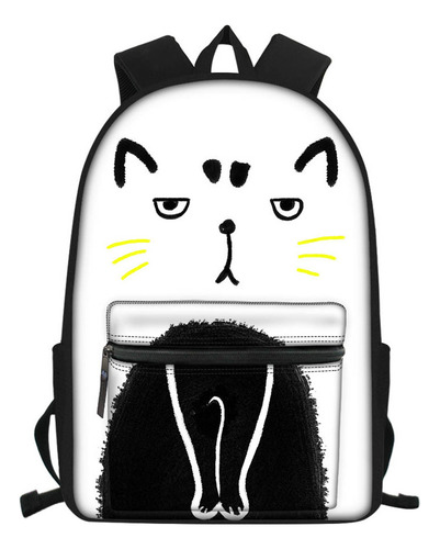 . Lindo Estampado De Gatitos De Dibujos Animados Con Una Perso