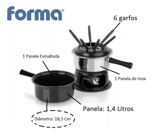 Conjunto De Fondue Duplo Faz Queijo E Chocolate 2 Panelas
