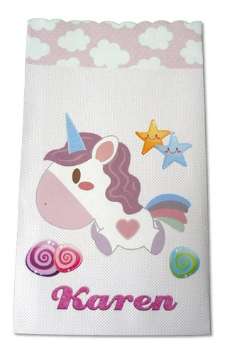 Imagen 9 de 9 de Dulceros De Unicornio Personalizados - Pkt De 20pzas. - Gde.