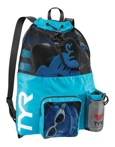 Mochila Natação Big Mesh Mummy 40 Litros Backpack Tyr Cor Azul