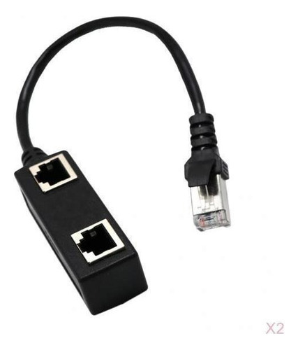 33cm Lan Etherner Rj45 1 Macho A 2 Hembra Doble M / F