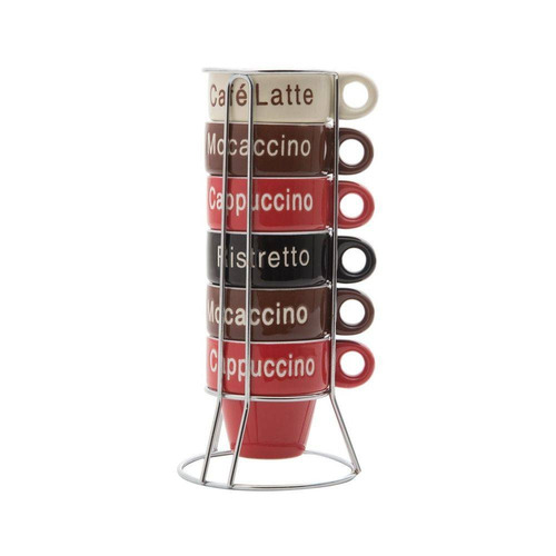 Imagem 1 de 8 de Conjunto 6 Xicaras De Porcelana Bon Gourmet Suporte 70ml