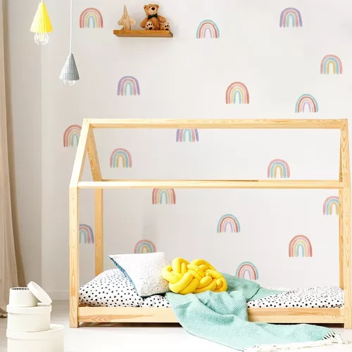 Arcoiris decorativo pared. Vinilos infantiles decoración pared Arco Iris.  Pegatinas de pared removibles cuartos niños. Rainbow infantil bebé -   México