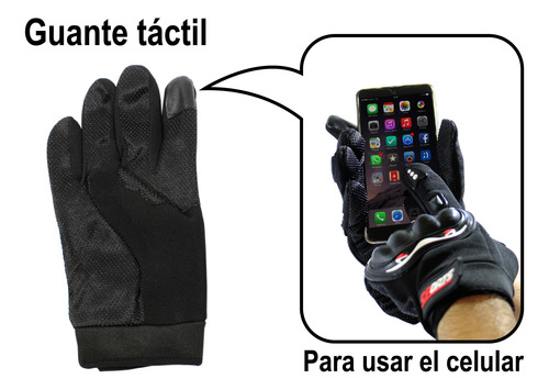 Guante Univ. Moto Negro Par Talle M.