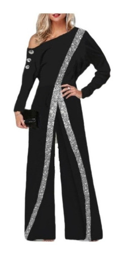 Palazzos Long Para Fiesta Mujer Elegante Slim Manga Larga