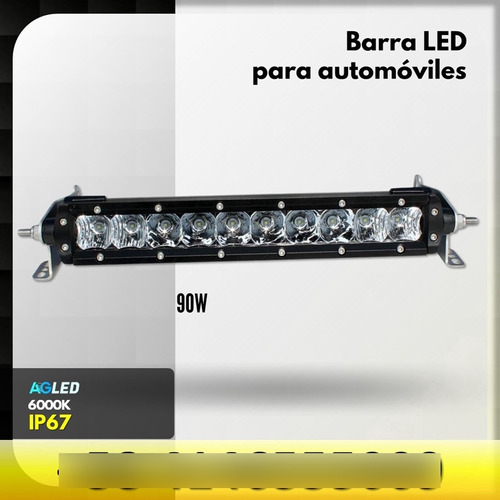 Barra Led Auto Grill 32  6d 90w Una Fila Ip68 6k C Accesorio