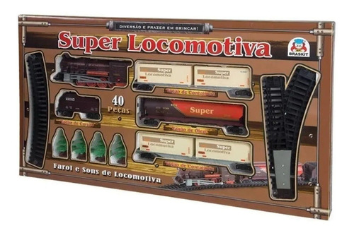 Super Locomotiva 8003 Com Farol E Som 40 Peças Ferrorama 