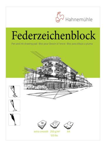 Papel Desenho Hahnemühle Pen & Ink Federzeichenblock 250g A4