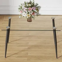 Comprar Mesa Comedor Cristal 51  Rectangular Moderna Amplia Vidrio