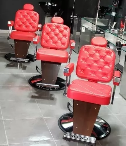 Poltrona Cadeira Barbeiro Salão Reclinável Dubai Barber