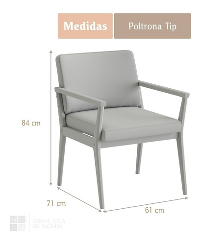Poltrona Premium Tip Com Base De Madeira No Linho Areia