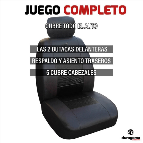 Fundas Cubre Asientos Acolchado Eco Cuero P/ Toyota Hilux